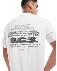 Jack & Jones - Camiseta Blanca Extragrande Con Estampado En La Espalda De -Blanco - Lyst