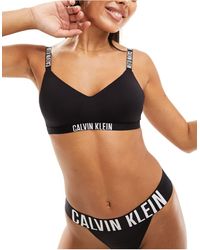 Calvin Klein - Intense power - brassière corta nera leggermente foderata - Lyst