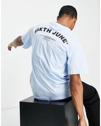 Sixth June Curved Logo Backprint T-shirt - Blue