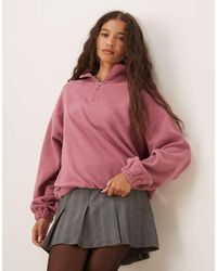 ASOS - Sweatshirt Van Polar Fleece Met Korte Rits - Lyst