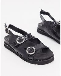 Exclusive Black Sporty Sandals - Lyst