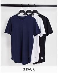 Jack & Jones Originals 5 Pack Curve Longline T-shirt in Blue for Men | Lyst  Australia