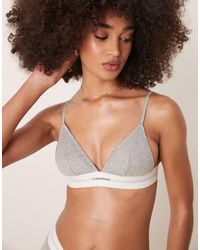 Calvin Klein - Modal Rib Unlined Triangle Bra - Lyst