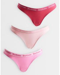 Juicy Couture - 3 Pack Logo Waistband Briefs With Scallop Trim - Lyst