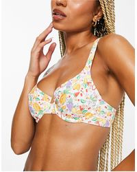 Monki - Top bikini con ferretto e stampa di frutta - Lyst