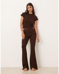 ASOS - Mix & Match Rib Fold Over Trouser - Lyst