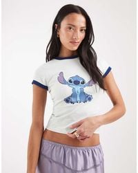 ASOS - Disney Ringer Baby Tee With Stitch Print - Lyst