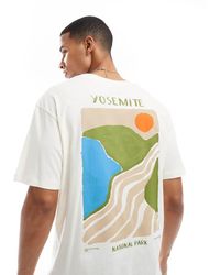 Jack & Jones - Camiseta Blanco Hueso Extragrande Con Estampado Trasero "Yosemite" De - Lyst