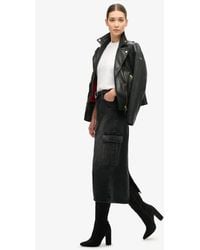 Superdry - Denim Cargo Pocket Midi Skirt - Lyst