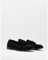 topman black faux suede spark desert shoes