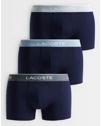 Lacoste - 3 Pack Coloured Waistband Trunks - Lyst