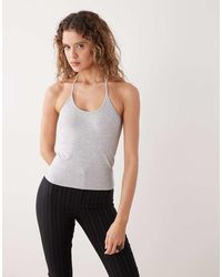 Weekday - Scoop Halter Neck Vest Top - Lyst