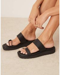 Calvin Klein - Sliders Nere Con Fascetta Doppia - Lyst