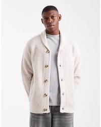 Threadbare - Gilet à détail châle - écru - Lyst