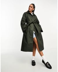 ASOS - Wax Trench With Cord Collar - Lyst
