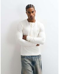 ASOS - Heavyweight Muscle Long Sleeve Henley T-Shirt With Chest Embroidery - Lyst