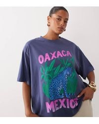 ASOS - Asos Design Curve Oversized T-shirt With Oaxaca Leopard Graphic - Lyst