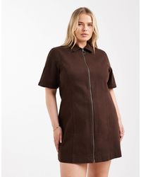 ASOS - Asos design curve – kurzärmliges minikleid aus denim - Lyst