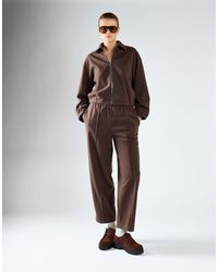 Glamorous - Elastic Waist Straight Leg Trousers - Lyst