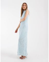 Object - – hochgeschlossenes, ärmelloses maxikleid aus geblümter spitze - Lyst