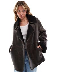 New Look - Giacca Slavato Doppiata Con Colletto Aperto - Lyst