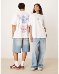 ASOS - Unisex Oversize Disney T-shirt With Stich And Angel Prints - Lyst