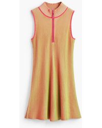 Desigual - Iriserende Gebreide Jurk Met Rits - Lyst