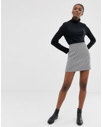 ASOS Ultimate - Minigonna svasata pied de poule con intagli - Nero