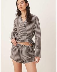 Nia - Norman Co-ord Striped Short - Lyst