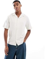 River Island - Revere Collar Textured Shirt - Lyst