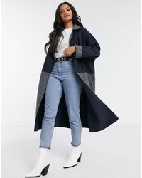 Liquorish Oversized Straight Coat - Grey