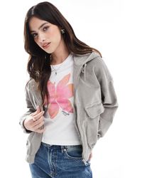 ONLY - Zipped Through Cord Hooded Jacket - Lyst