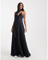 WeWoreWhat - Scarf Neck Detail Slip Maxi Dress - Lyst
