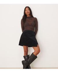 Nobody's Child Petite - Sofia Wrap Front Mini Cord Skirt - Lyst