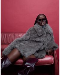 Noisy May - Faux Fur Jacket - Lyst
