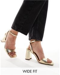 ASOS - Wide Fit Hotel Barely There Block Heeled Sandals - Lyst