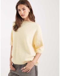 ASOS - Knitted Crew Neck Fluffy T Shirt Jumper - Lyst