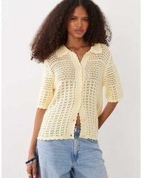 Jdy - Short Sleeve Crochet Cardigan - Lyst