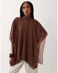 ASOS - Chiffon Double Layer Cape Top - Lyst
