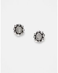 Kingsley Ryan - Boucles d'oreilles rondes en argent massif avec fleur - Lyst