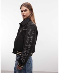 ICECREAM - Western Varsity Jack Met Logo Van Siersteentjes - Lyst