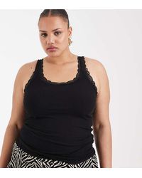 ONLY - Lace Trim Tank Top - Lyst