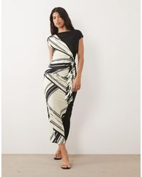 ASOS - Co-Ord Contrast Sarong Skirt With Drape Tie Front - Lyst