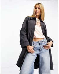 ASOS - Short Belted Top Collar Trench Coat - Lyst