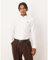 Abercrombie & Fitch - Oxford Overhemd Met Lange Mouwen En Icoonlogo - Lyst