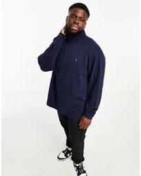 Polo Ralph Lauren - Big & Tall Multi Icon Logo Half Zip Double Knit Sweatshirt - Lyst