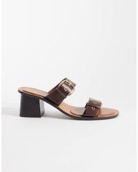 Mango - Buckle Detail Heeled Sandal - Lyst