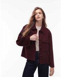 ARKET - Chaqueta Con Botones Y Bolsillos Delanteros De Tejido Doble De Lana De -Rojo - Lyst