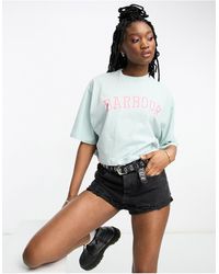 Barbour - X asos - t-shirt squadrata stile college con logo - Lyst