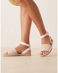 ASOS - Sandalias Blancas Estilo Alpargatas Con Diseño Entretejido De Croché Jilly De - Lyst